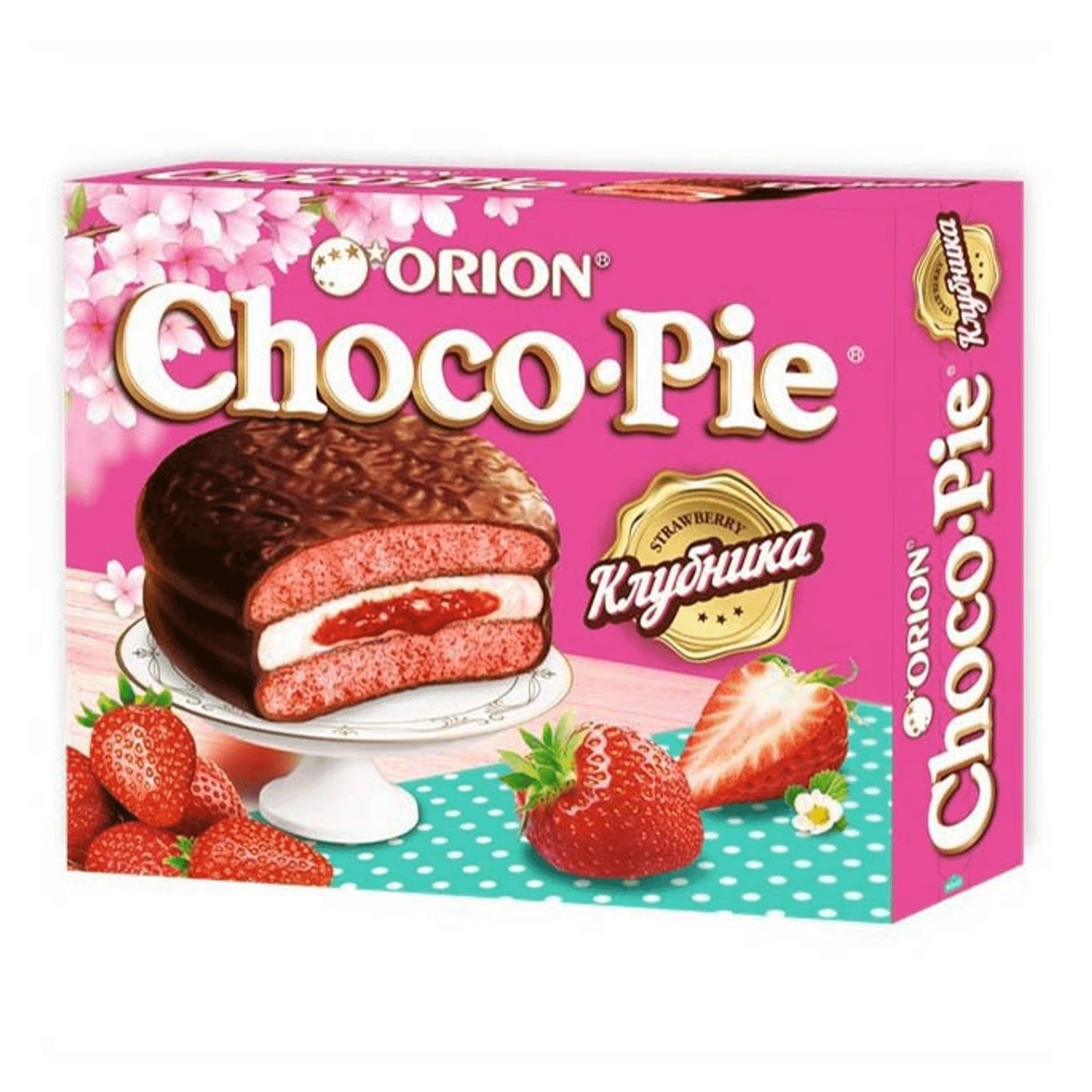

Пирожное Choco Pie клубника бисквитное 240 г