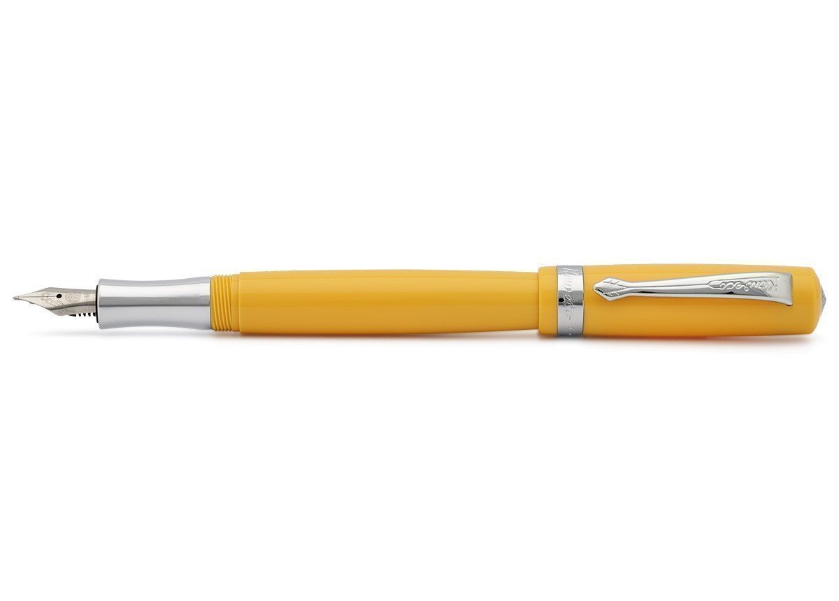 

Ручка перьевая KAWECO STUDENT M 0 9мм желтый корпус с хромированными вставками