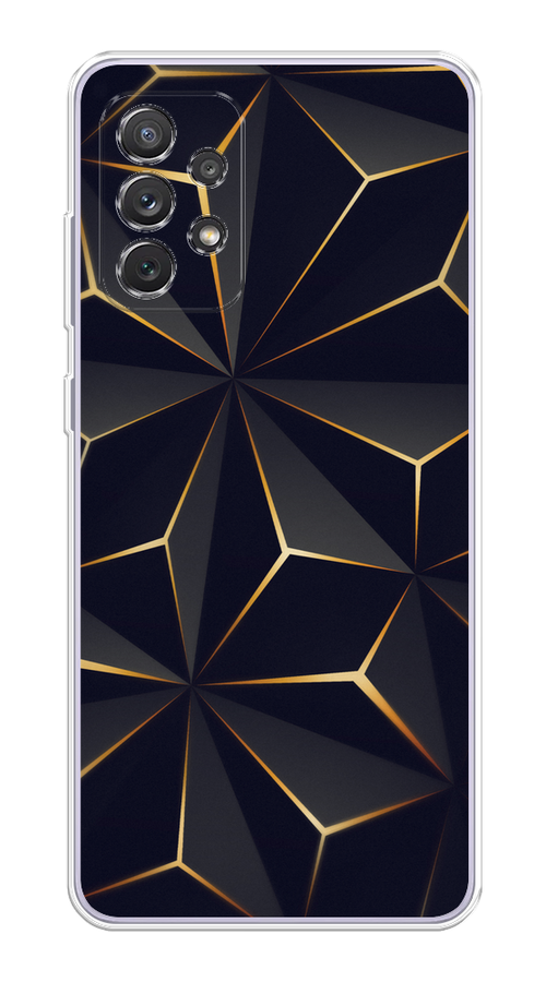 

Чехол на Samsung Galaxy A73 "Черные полигоны", Золотистый;черный, 2104650-3