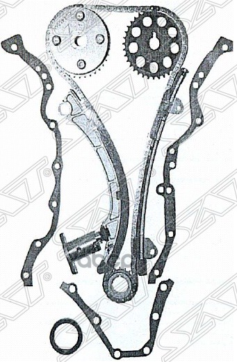 Комплект Грм Toyota 1Zz-Fe/3Zz-Fe/4Zz-Fe (Vvt Gear) 97-06 Sat арт. TK-TY124-B