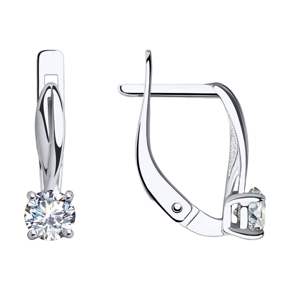 

Серьги из белого золота SOKOLOV 029758-3, фианит, 029758-3