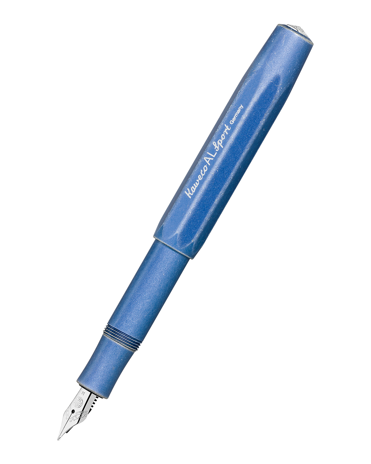 Перьевая ручка Kaweco AL Sport Stonewashed F 0 7мм синий состаренный корпус