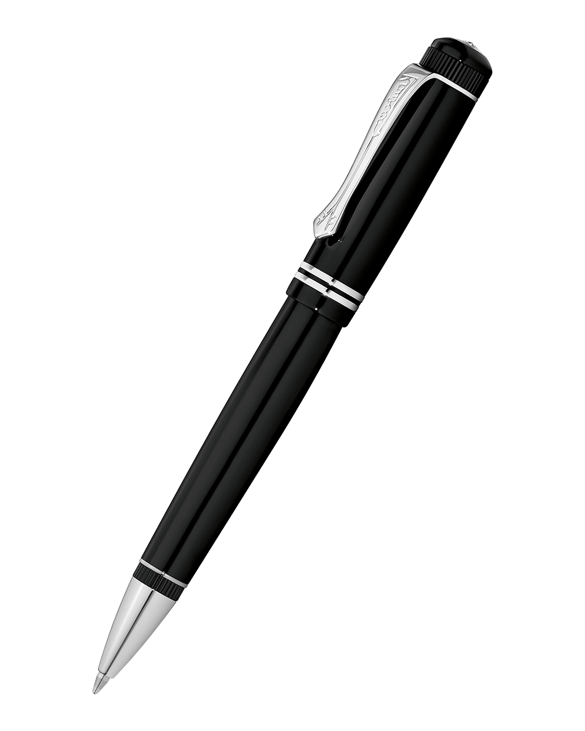 

Ручка шариковая KAWECO DIA2 1 0мм черный корпус с хромированными вставками