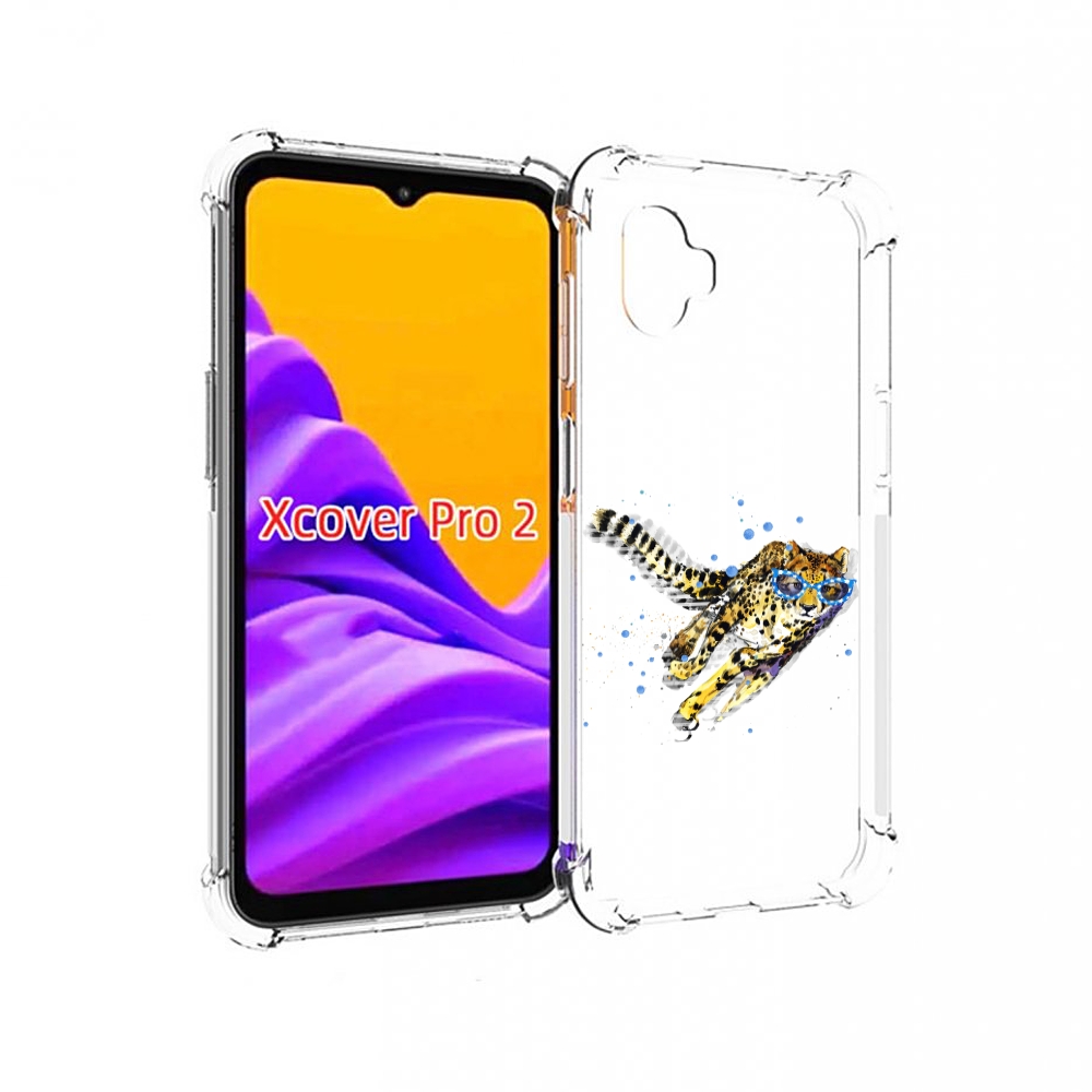 Чехол MyPads гепард в очках для Samsung Galaxy Xcover Pro 2