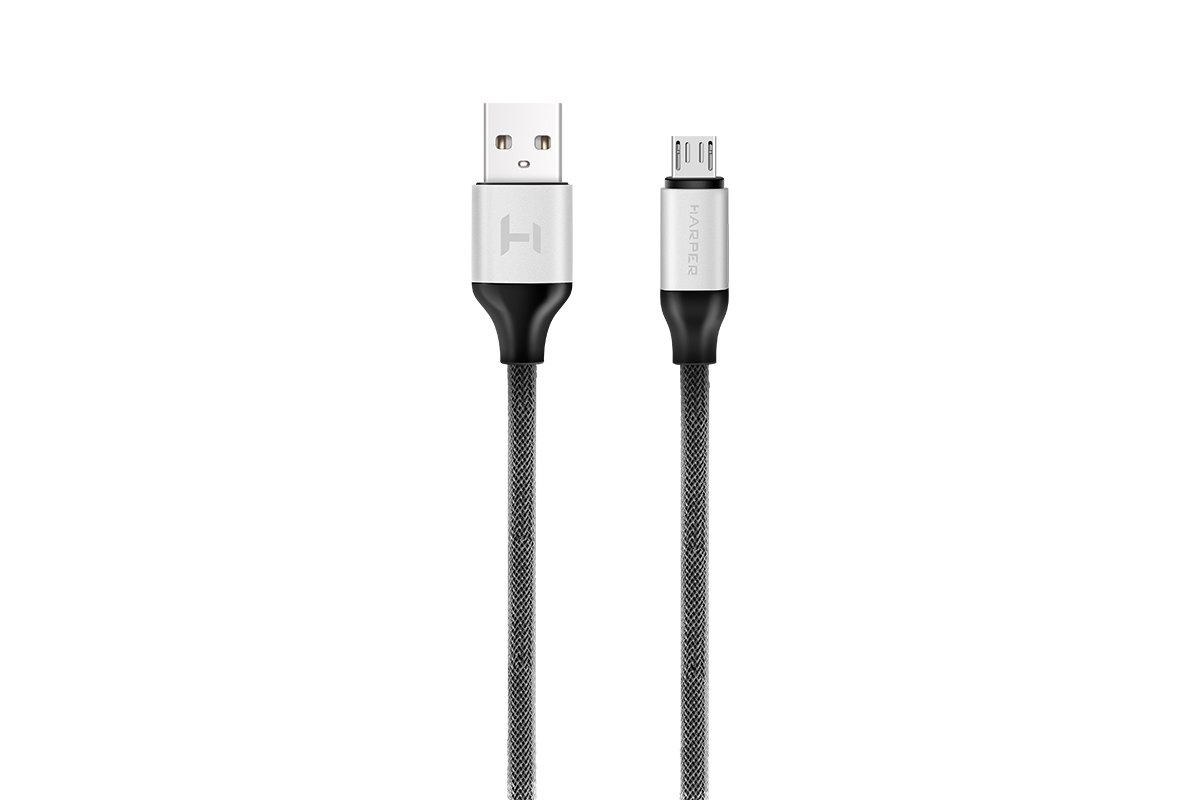 фото Кабель harper brch-310 silver usb - microusb, длина кабеля: 1м