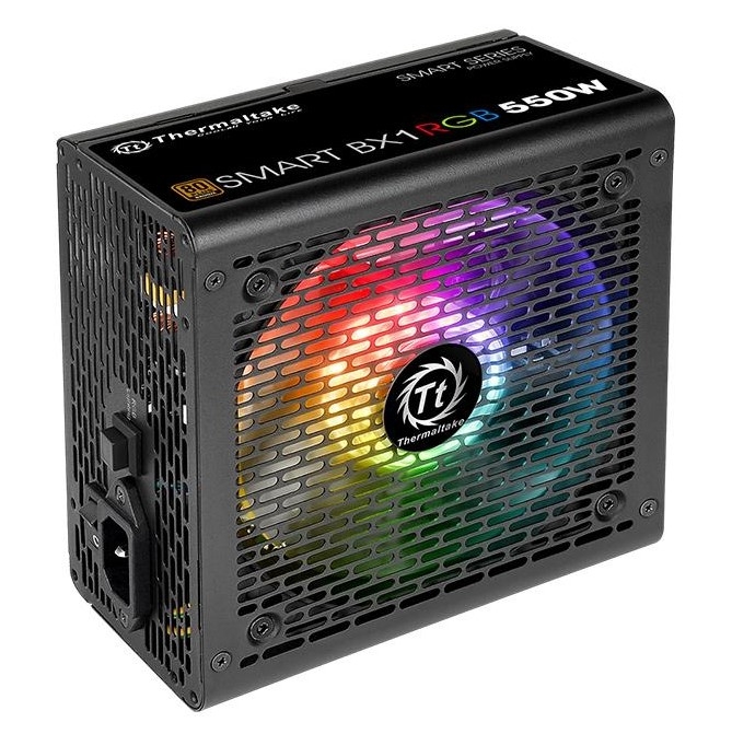 

Блок питания Thermaltake Smart BX1 550W(PS-SPD-0550NNSABE-1)v2.3,A.PFC,80Plus,Fan 12 cm, Черный, Smart BX1 550W