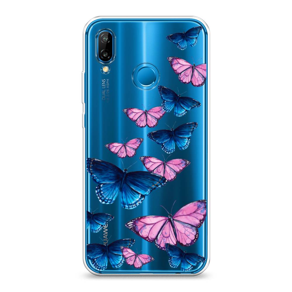 

Чехол Awog на Huawei P20 Lite "Полет бабочек", Синий;черный;розовый, 64450-2