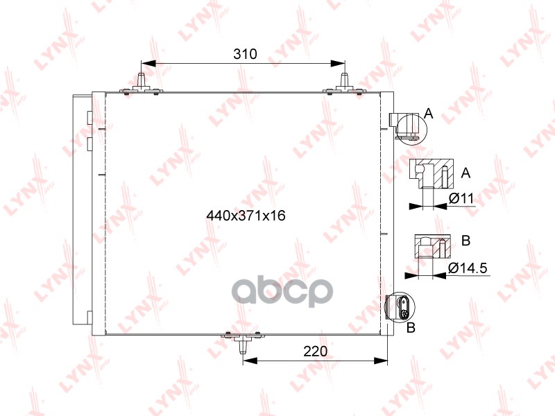 

Радиатор Кондиционера С Осушителем Rc-0407 Nsii0018507628 LYNXauto арт. RC0407