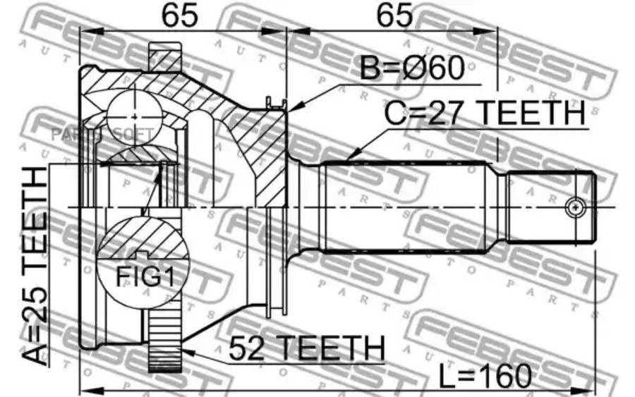 

FEBEST ШРУС наружний FEBEST 1210-SFRRA52 FEBEST 1210-SFRRA52