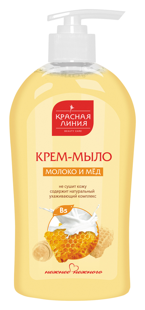 фото Жидкое крем-мыло красная линия молоко и мёд 520 мл
