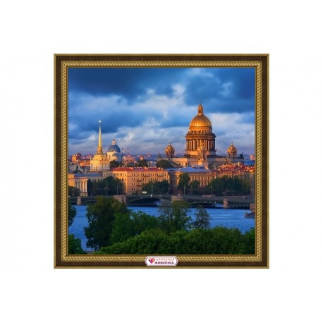 

АЖ-1956 Картина стразами 'Панорама Санкт-Петербурга' 40*40 см