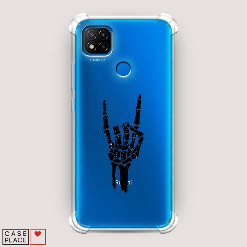 фото Противоударный силиконовый чехол "rock for a skeleton" на xiaomi redmi 9c awog