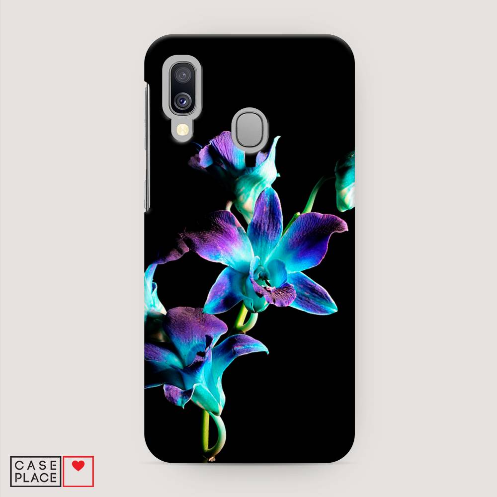 

Пластиковый чехол "Синий цветок на черном" на Samsung Galaxy A40