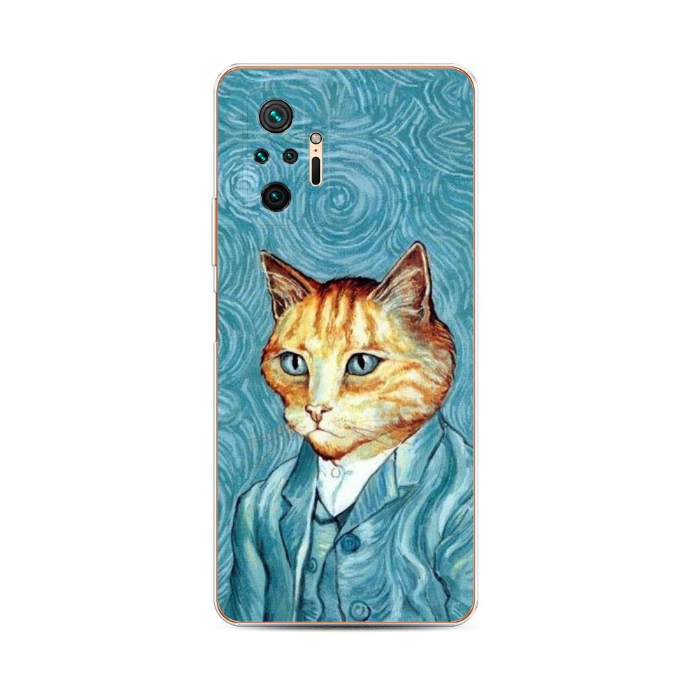 фото Силиконовый чехол "кот ван гог" на xiaomi redmi note 10 pro awog
