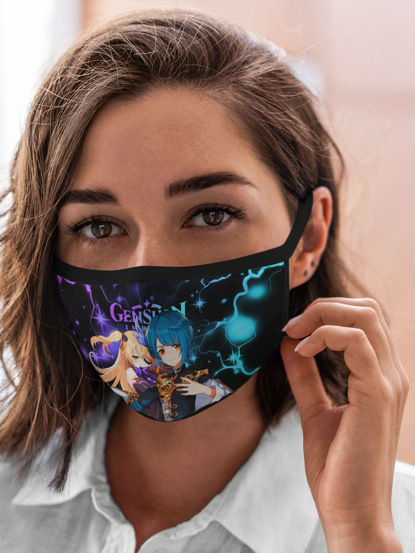 

Многоразовая маска унисекс Burnettie Genshin Impact Фишль И Син Цю, Разноцветный, Genshin Impact Фишль И Син Цю