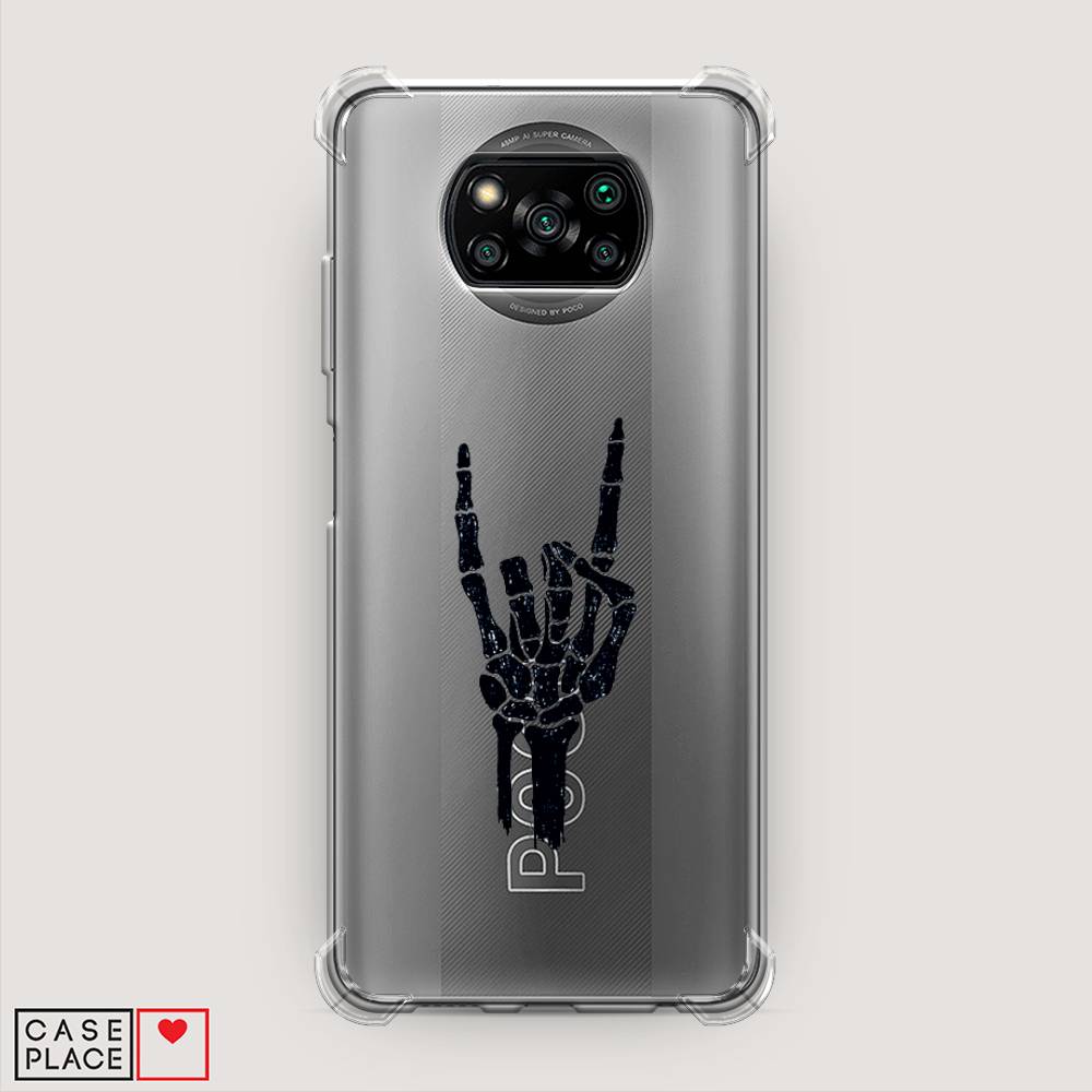 фото Противоударный силиконовый чехол "rock for a skeleton" на xiaomi poco x3 pro awog