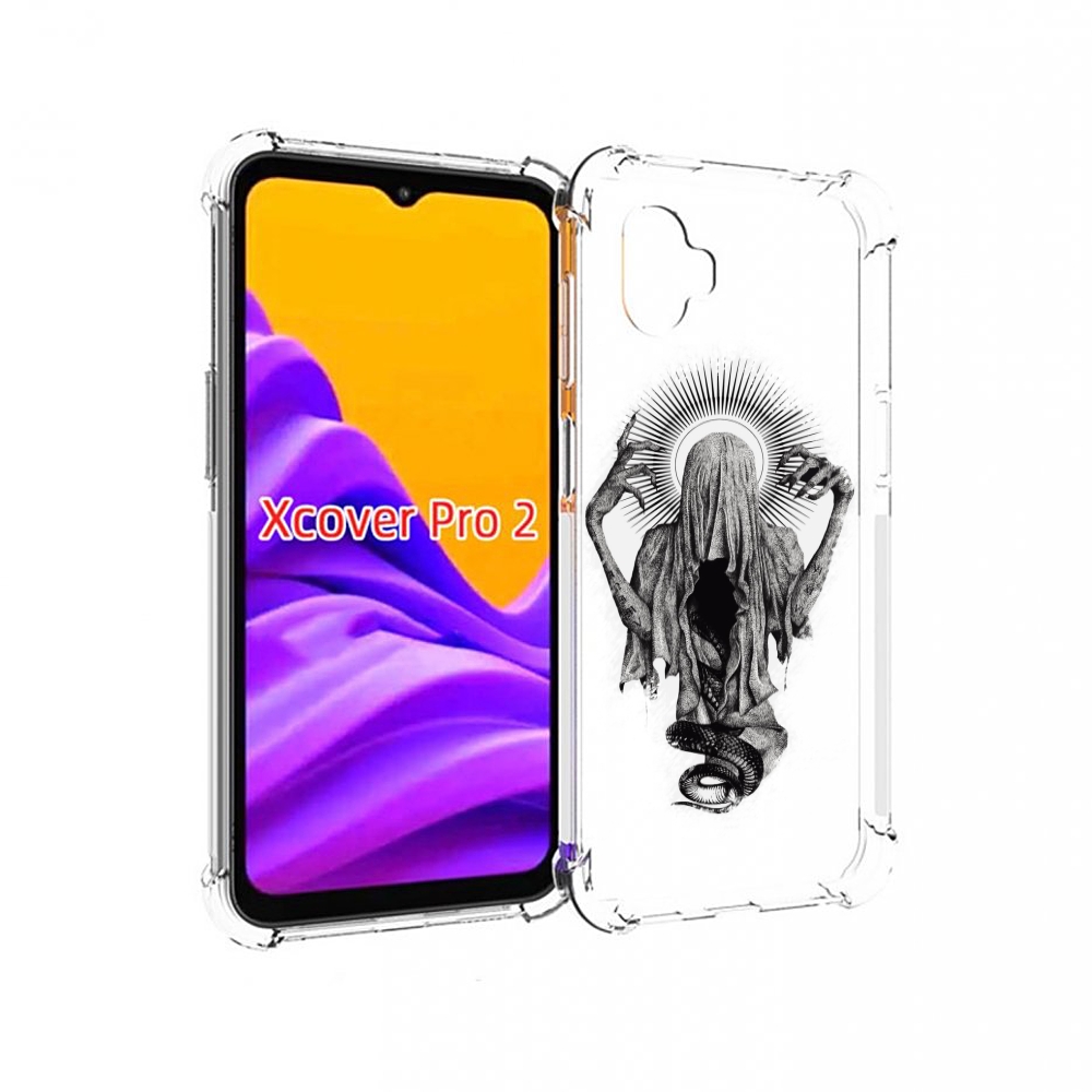 Чехол MyPads страшная змея в мантии для Samsung Galaxy Xcover Pro 2