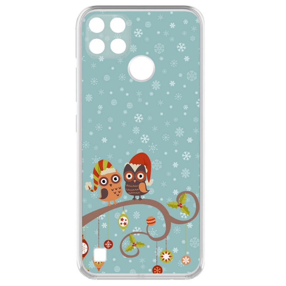 

Чехол-накладка Krutoff Clear Case Совушки для Realme C25Y, Прозрачный