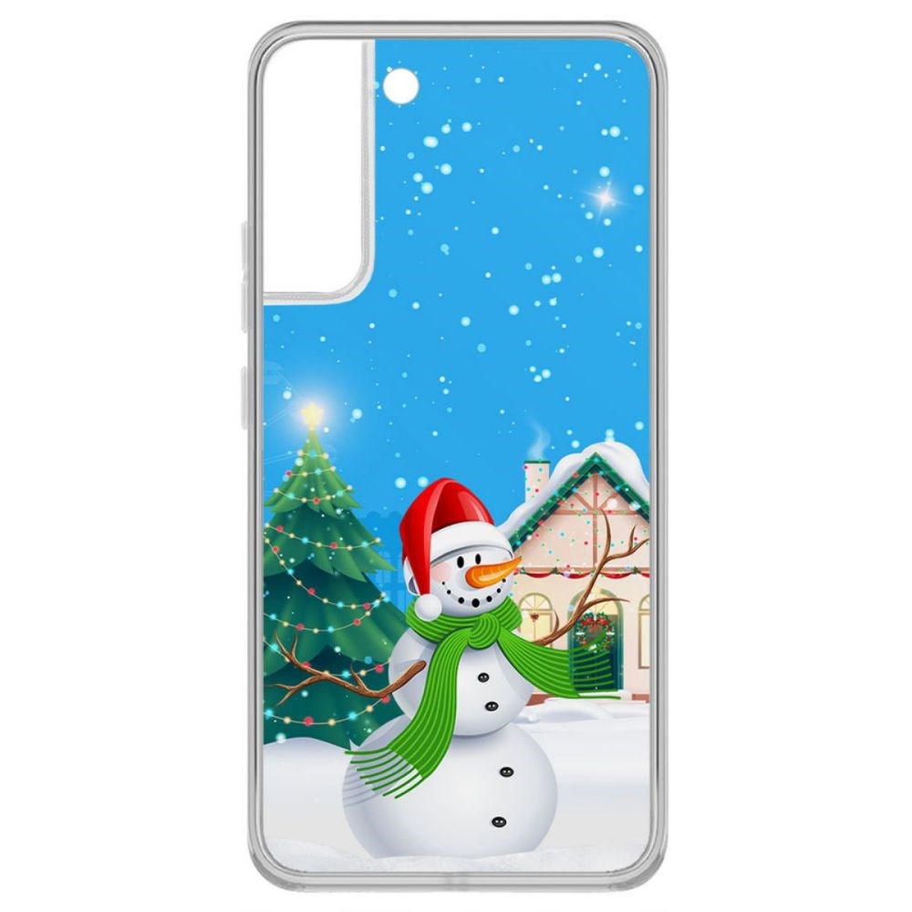 фото Чехол-накладка krutoff clear case снеговик для samsung galaxy s22+