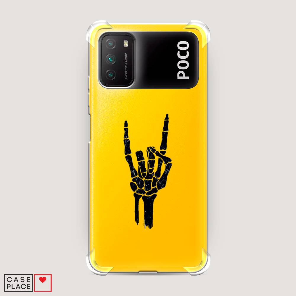 фото Противоударный силиконовый чехол "rock for a skeleton" на xiaomi poco m3 awog