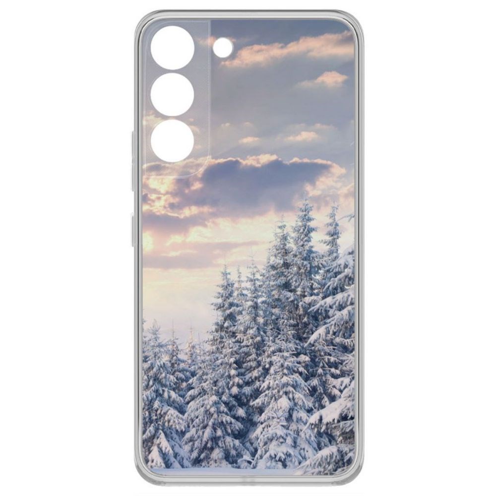 фото Чехол-накладка krutoff clear case снежный пейзаж для samsung galaxy s22