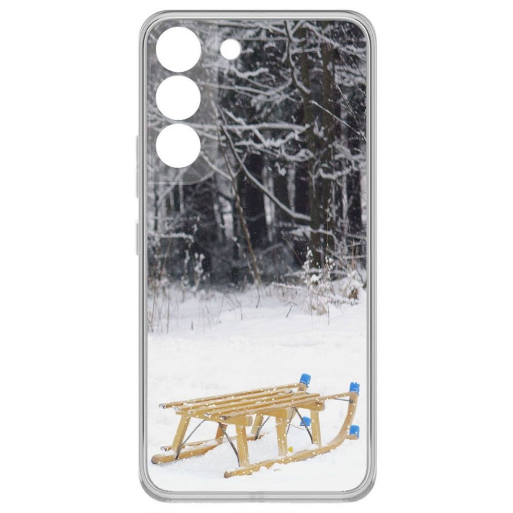 фото Чехол-накладка krutoff clear case санки для samsung galaxy s22