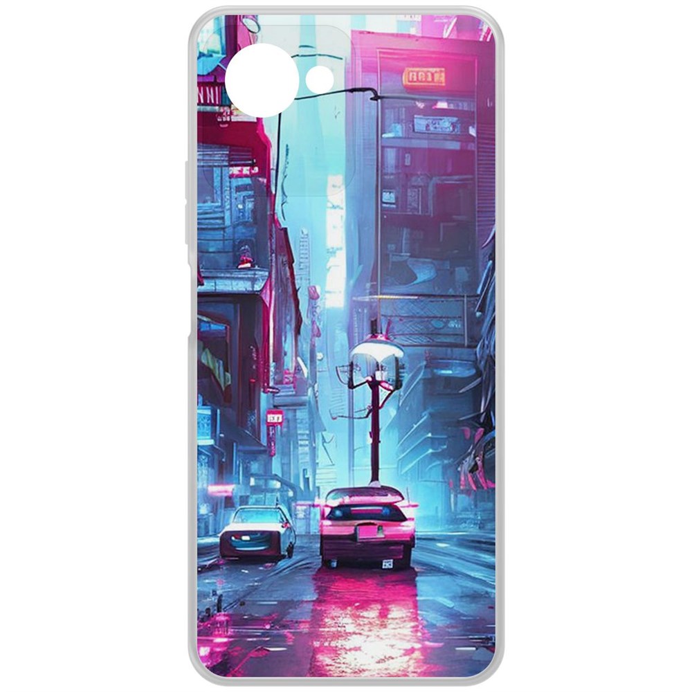 

Чехол-накладка Krutoff Clear Case Киберпанк Улица для Realme C30s, Прозрачный