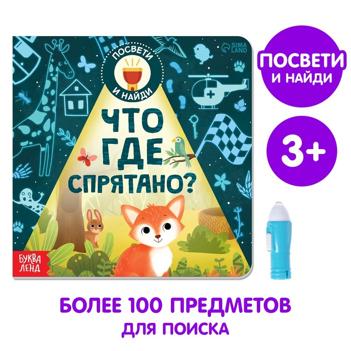 Что где спрятано?, 24 стр. Книги с фонариком Буква-Ленд