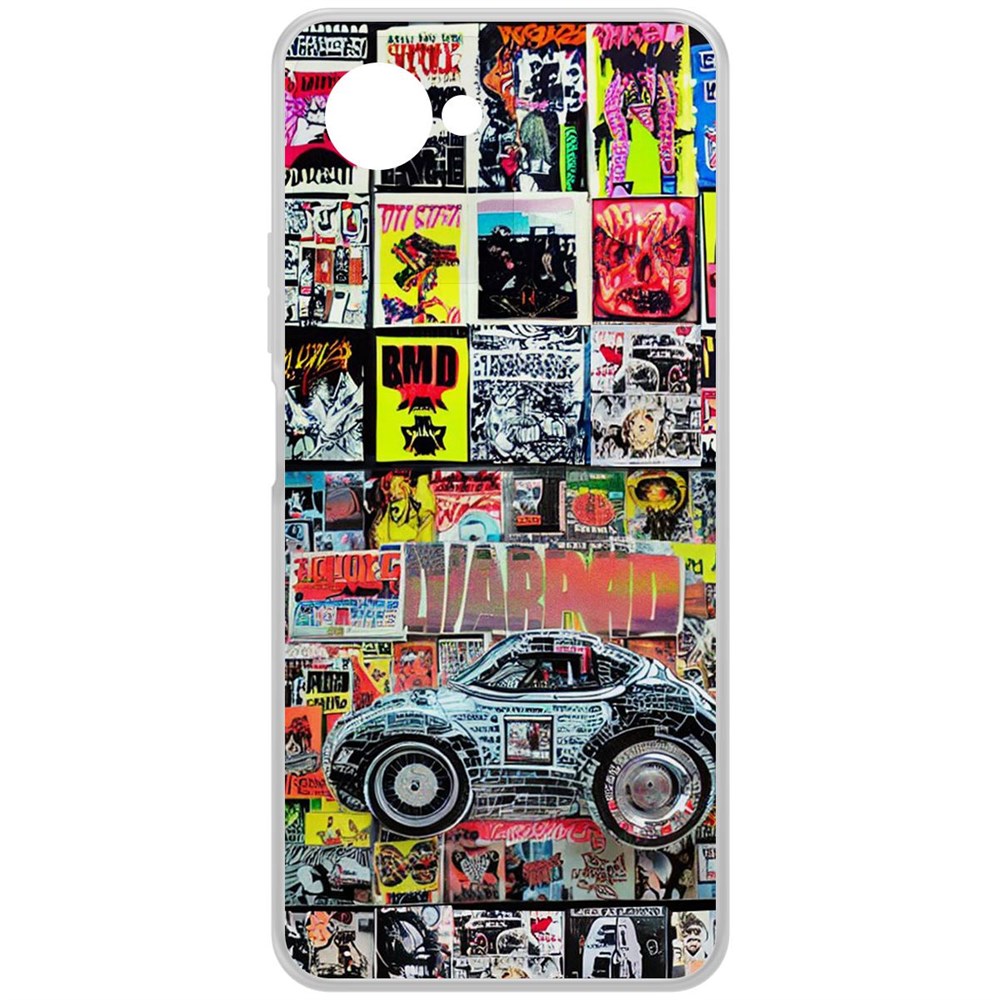 

Чехол-накладка Krutoff Clear Case Автопамфлет для Realme C30s, Прозрачный