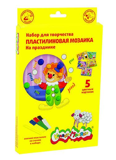 

Набор для творчества Каляка-Маляка Пластилиновая мозаика, На празднике, 6 цветов, 15шт, Разноцветный