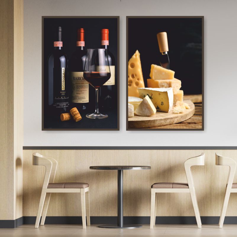 

Набор постеров ПолиЦентр из 2 шт на стену Вино и Сыр 50х70 см, Наборх2ВиноиСырТип6