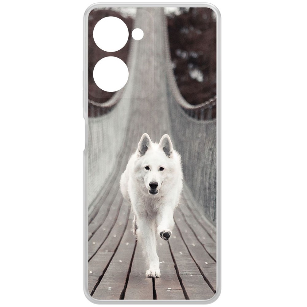 

Чехол-накладка Krutoff Clear Case Пес на мосту для Realme 10 Pro, Прозрачный