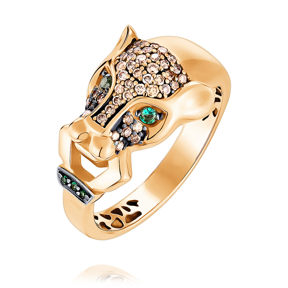 

Кольцо из красного золота с бриллиантом/изумрудом р.  ADAMAS 14039413/01-А50ДЧ-483, 14039413/01-А50ДЧ-483