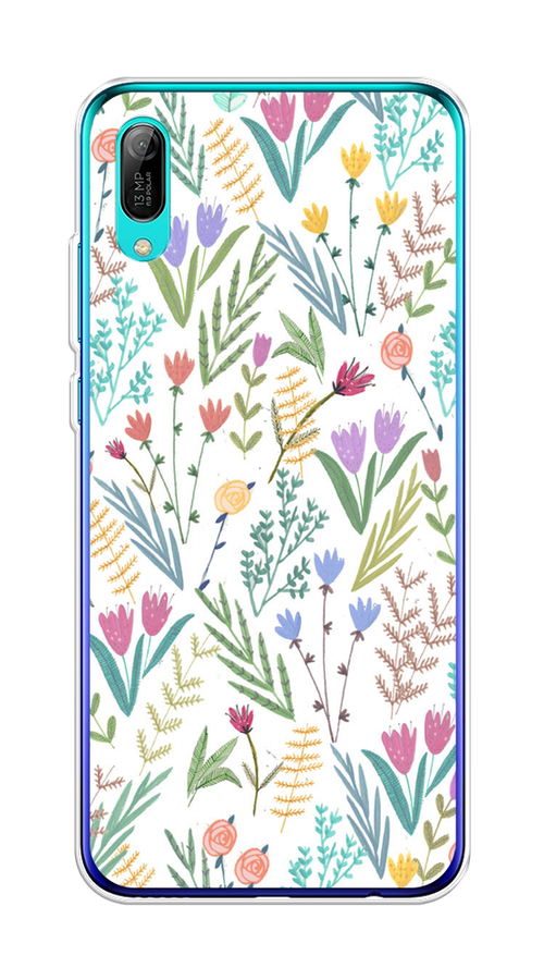 

Чехол Awog на Huawei Y6 Pro (Prime) 2019 "Полевые цветы рисунок", Белый;зеленый, 68150-8