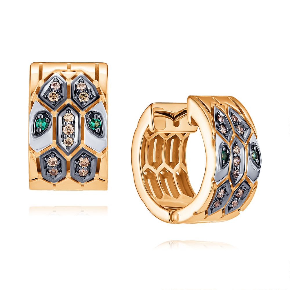 

Серьги из красного золота с бриллиантом/изумрудом ADAMAS 24039410/01-А50ДЧ-483, 24039410/01-А50ДЧ-483