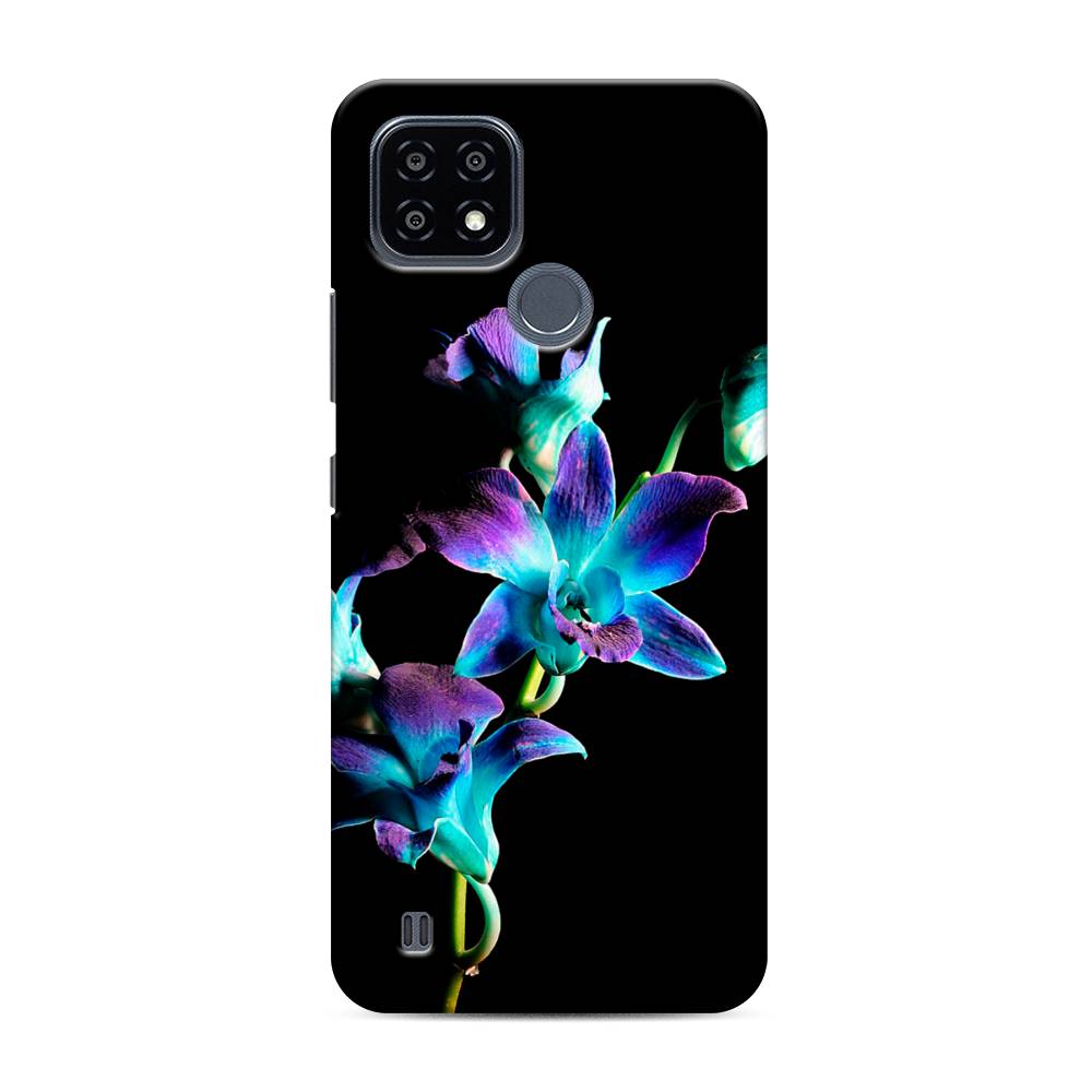 

Пластиковый чехол "Синий цветок на черном" на Realme C21Y, 256820-6