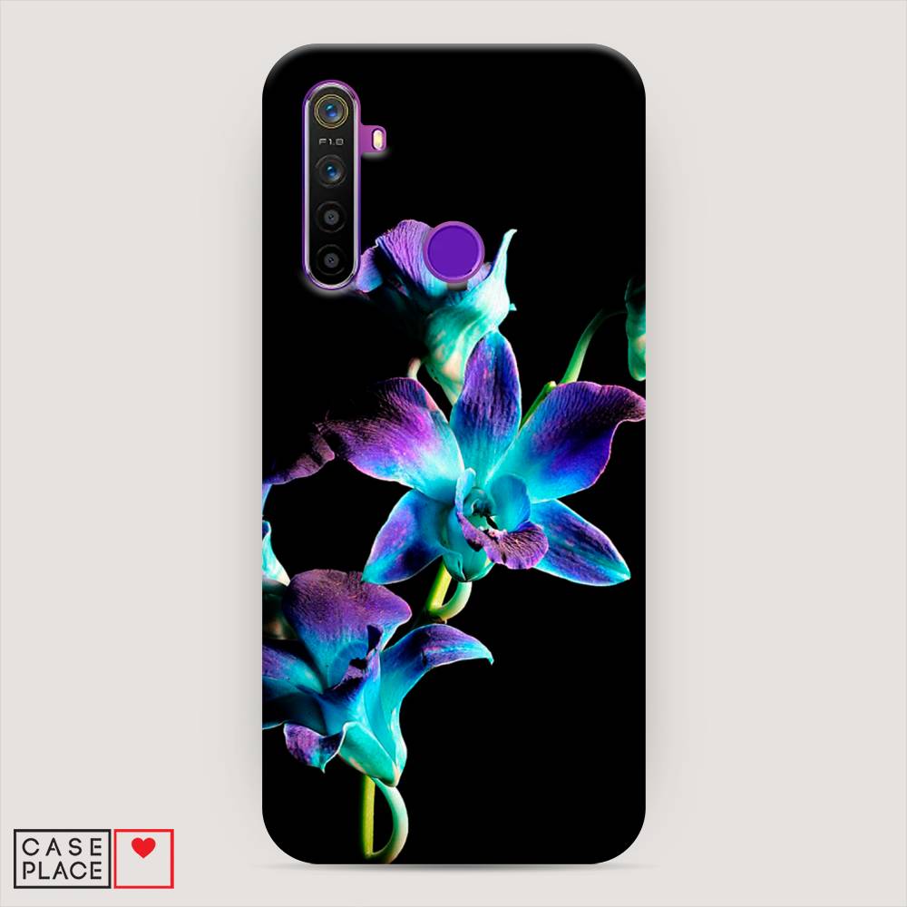 

Пластиковый чехол "Синий цветок на черном" на Realme 5, 251520-6