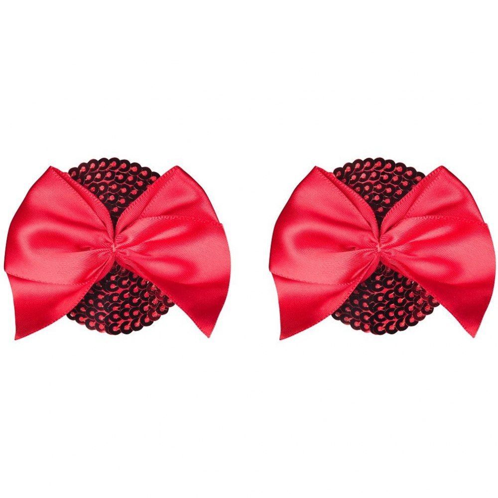 

Пикантные пэстисы Giftella с бантиками, Красный, Giftella nipple covers
