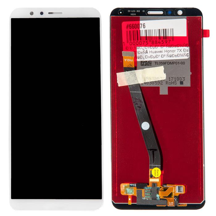 Дисплей в сборе с тачскрином для Huawei Honor 7X, белый (original lcd)