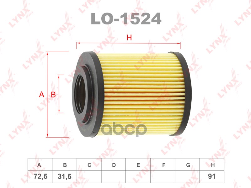 

Фильтр Масляный Lynxauto Lo-1524 LYNXauto арт. LO-1524
