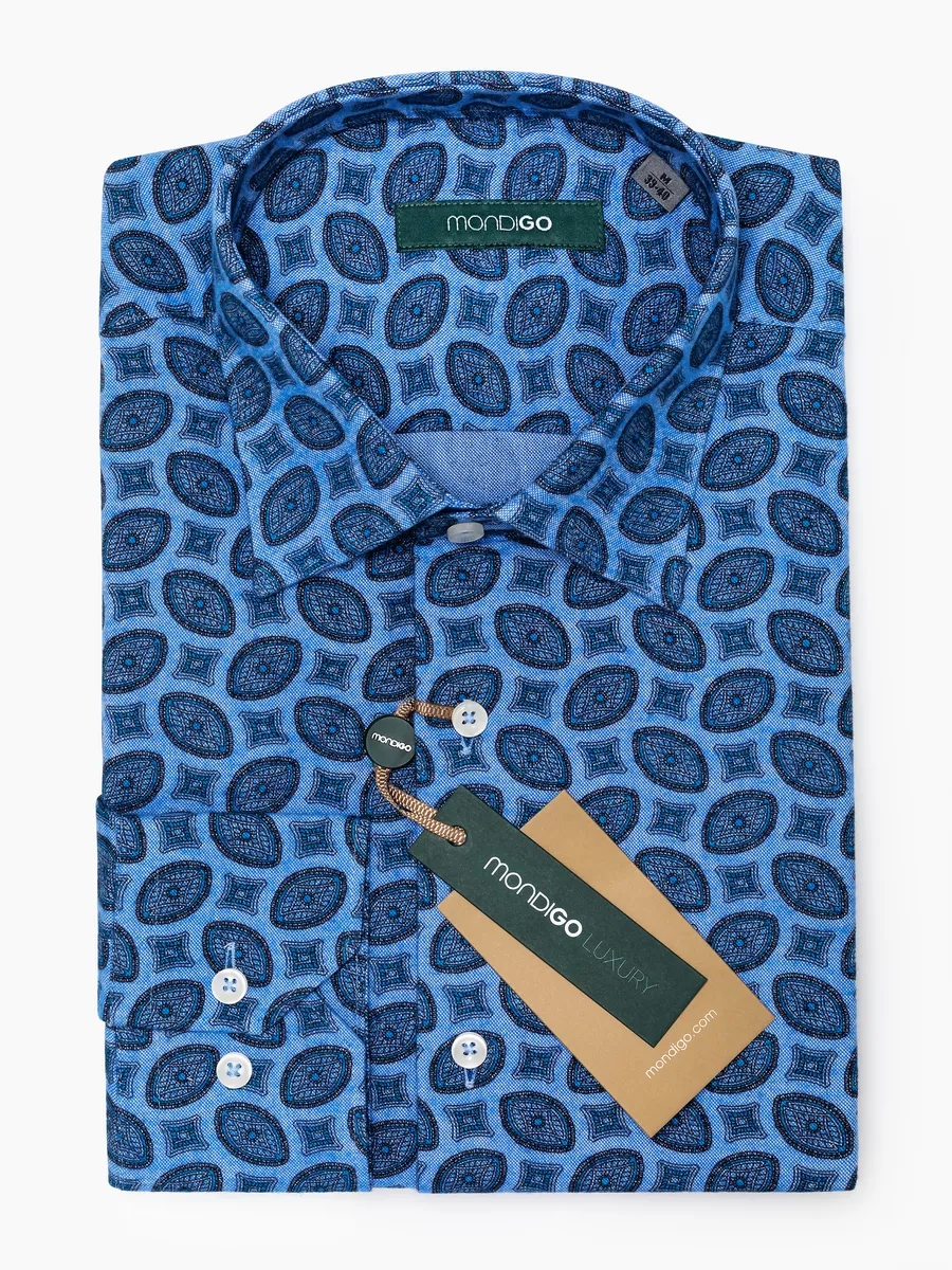 

Рубашка мужская MONDIGO 420564 синяя 3XL, Синий, 420564