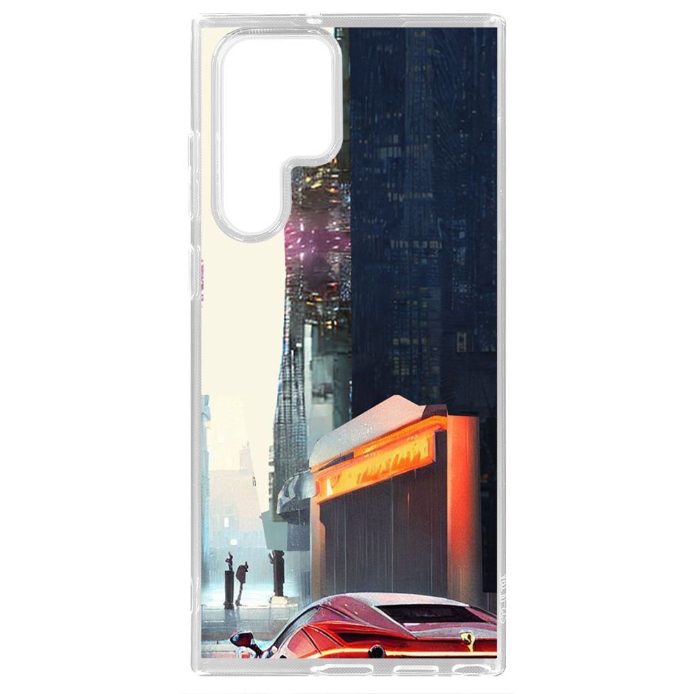 

Чехол-накладка Krutoff Clear Case Сити для Samsung Galaxy S22 Ultra (S908), Прозрачный