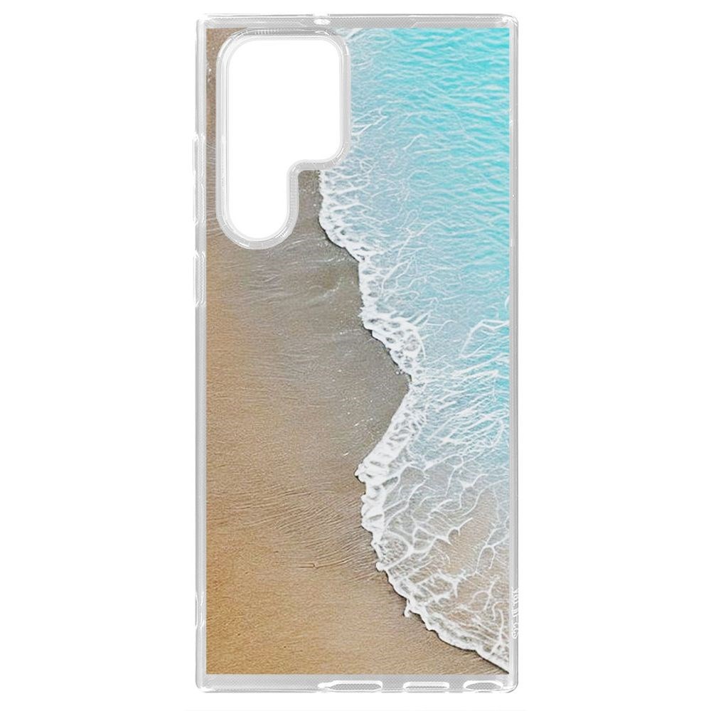 

Чехол-накладка Krutoff Clear Case Прибой для Samsung Galaxy S22 Ultra (S908), Прозрачный