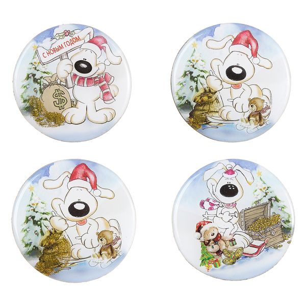 

Новогодний сувенир Snowmen Символ года собака Е96480-GW 5,5х5,5х0,3 см, Разноцветный, Символ года собака