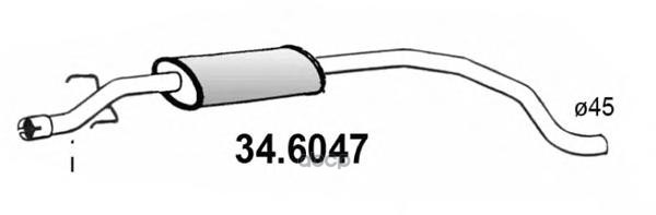 Глушитель Средняя Часть ASSO арт. 34.6047