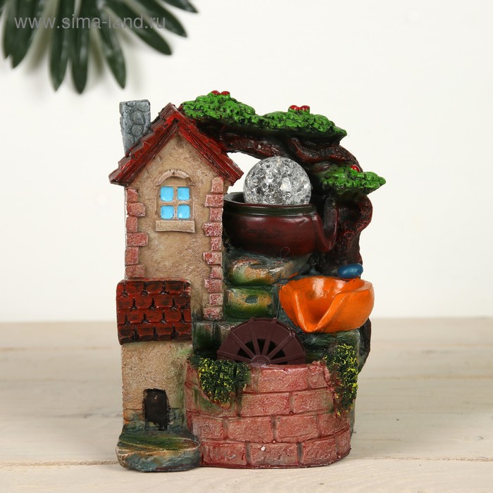

Фонтан Домик для гномиков 9,5х13х20 см (с подсветкой) мод. 1125, Бежевый;красный;зеленый