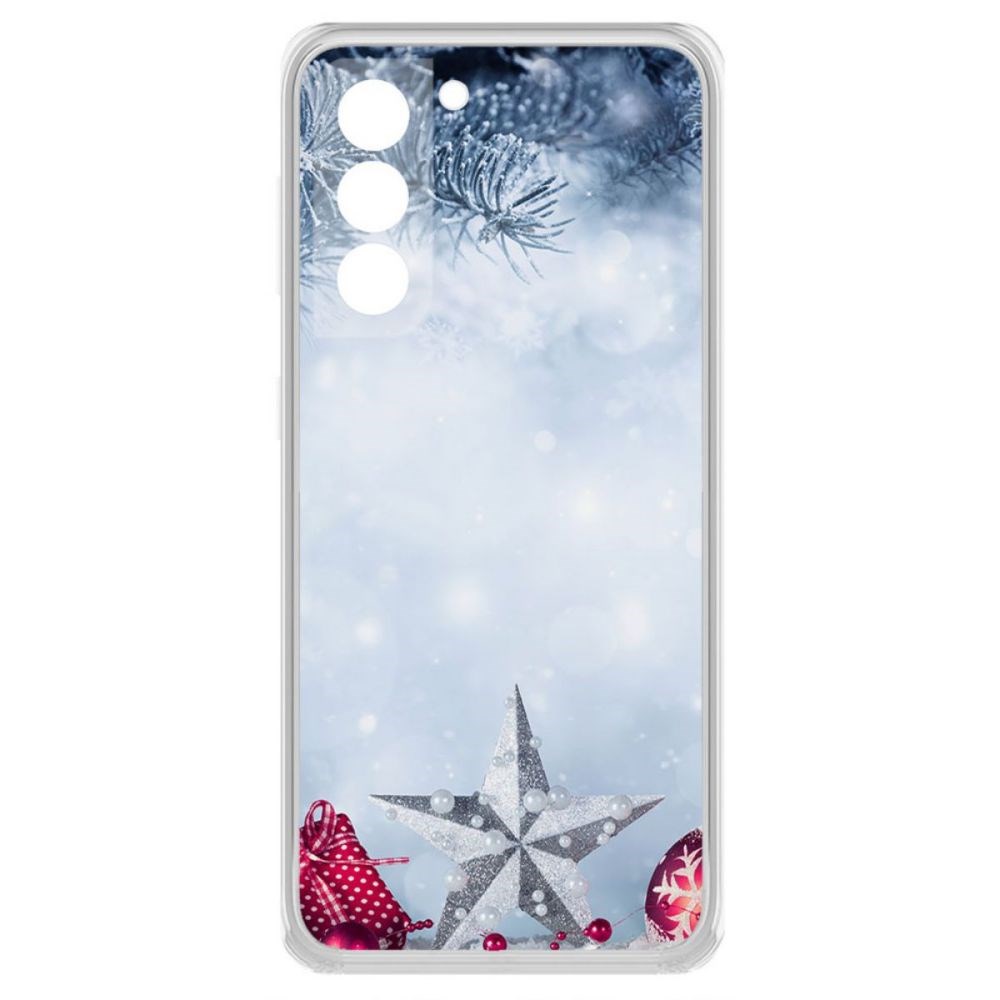 фото Чехол-накладка krutoff clear case новогодняя звезда для samsung galaxy s21+ (g996)