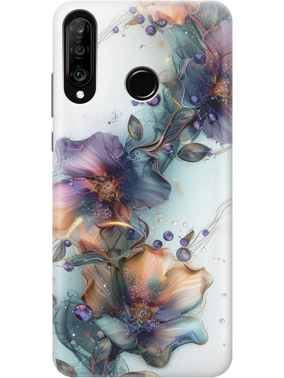 

Силиконовый чехол на Honor 20 Lite/20s, Huawei P30 Lite с принтом "Мистические цветы", Прозрачный;белый;зеленый, 720772010