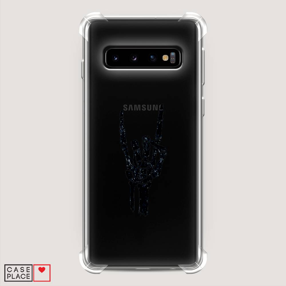 фото Противоударный силиконовый чехол "rock for a skeleton" на samsung galaxy s10 + awog