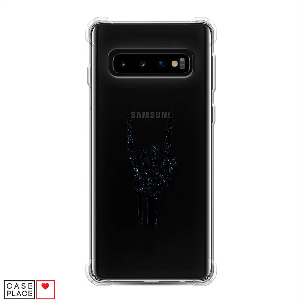 фото Противоударный силиконовый чехол "rock for a skeleton" на samsung galaxy s10 awog